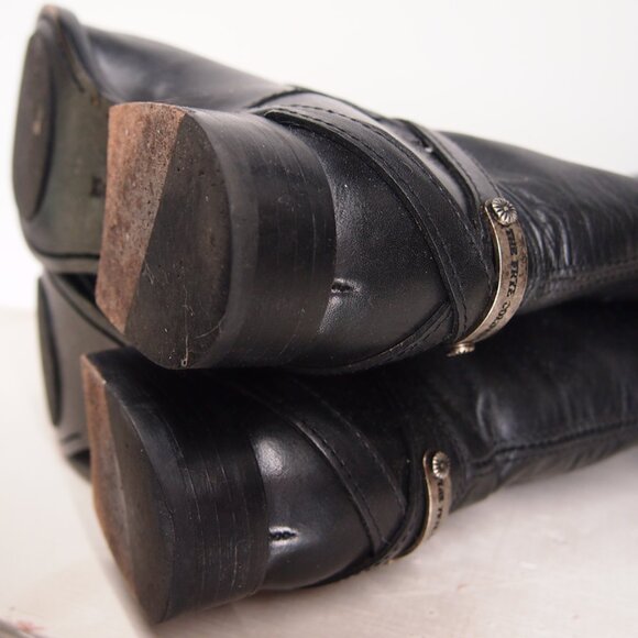 Black FRYE MELISSA BOOTS - size 7.5 - riding button - Picture 2 of 3